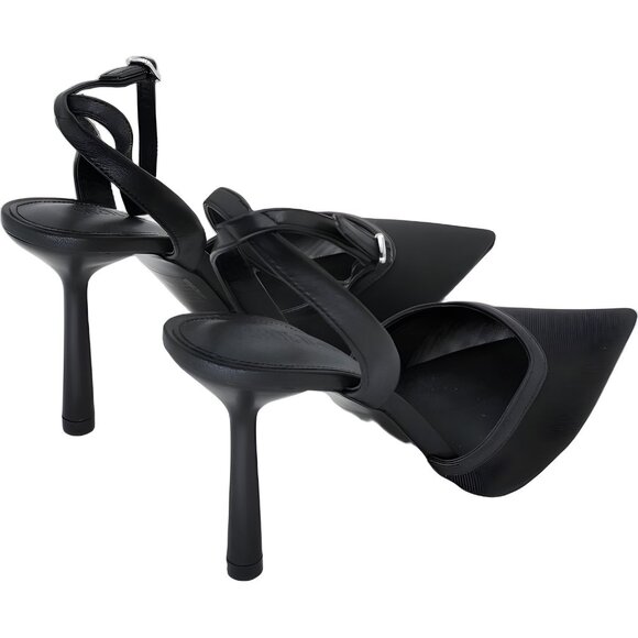 Steve Madden Alliance-M Black Mesh Slingback Pointed Toe Heels Women's US 8.5M - Picture 3 of 6